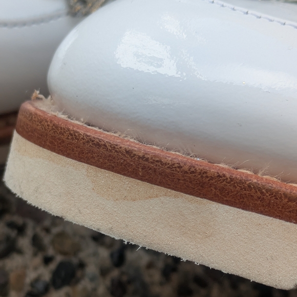 The Office of Angela Scott Mr. Pennywise White Patent Wedge Loafers - Picture 7 of 9